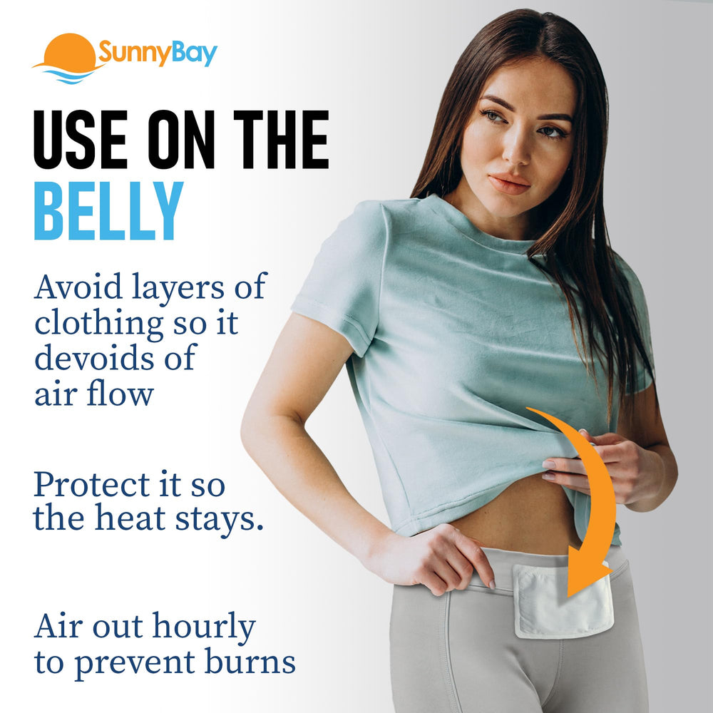 SunnyBay adhesive patch attached to clothing offers discreet warmth on the go