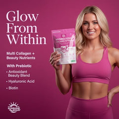Sunshine & Rain hydrolyzed-collagen-blend supports hair and nails.