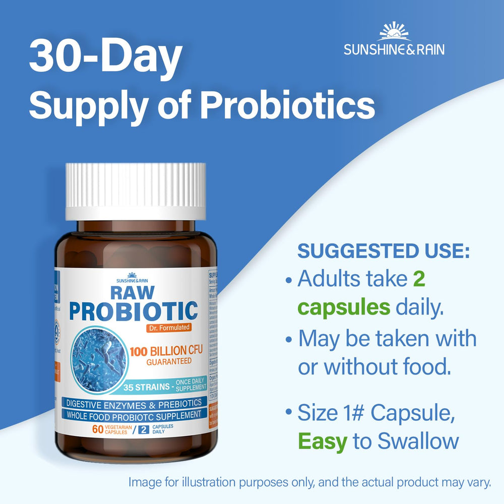 Sunshine & Rain Raw Probiotics in glass water demonstrates mix-in option