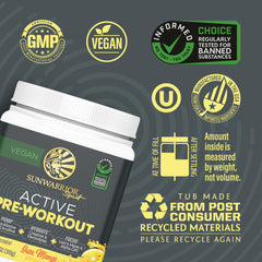 Sunwarrior Active Pre Workout focus with Lion’s Mane for mental clarity
