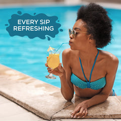 Post-workout glass of Sunwarrior Clear Protein Refresh ready to sip.