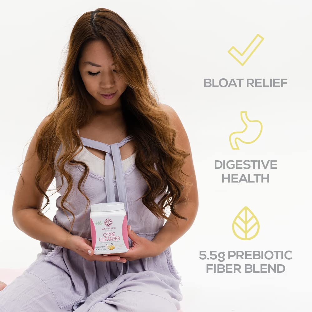 Sunwarrior Prebiotic Fiber label closeup highlights clean ingredients.
