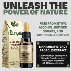 Sunyata green propolis maceration 43-45 percent concentration.