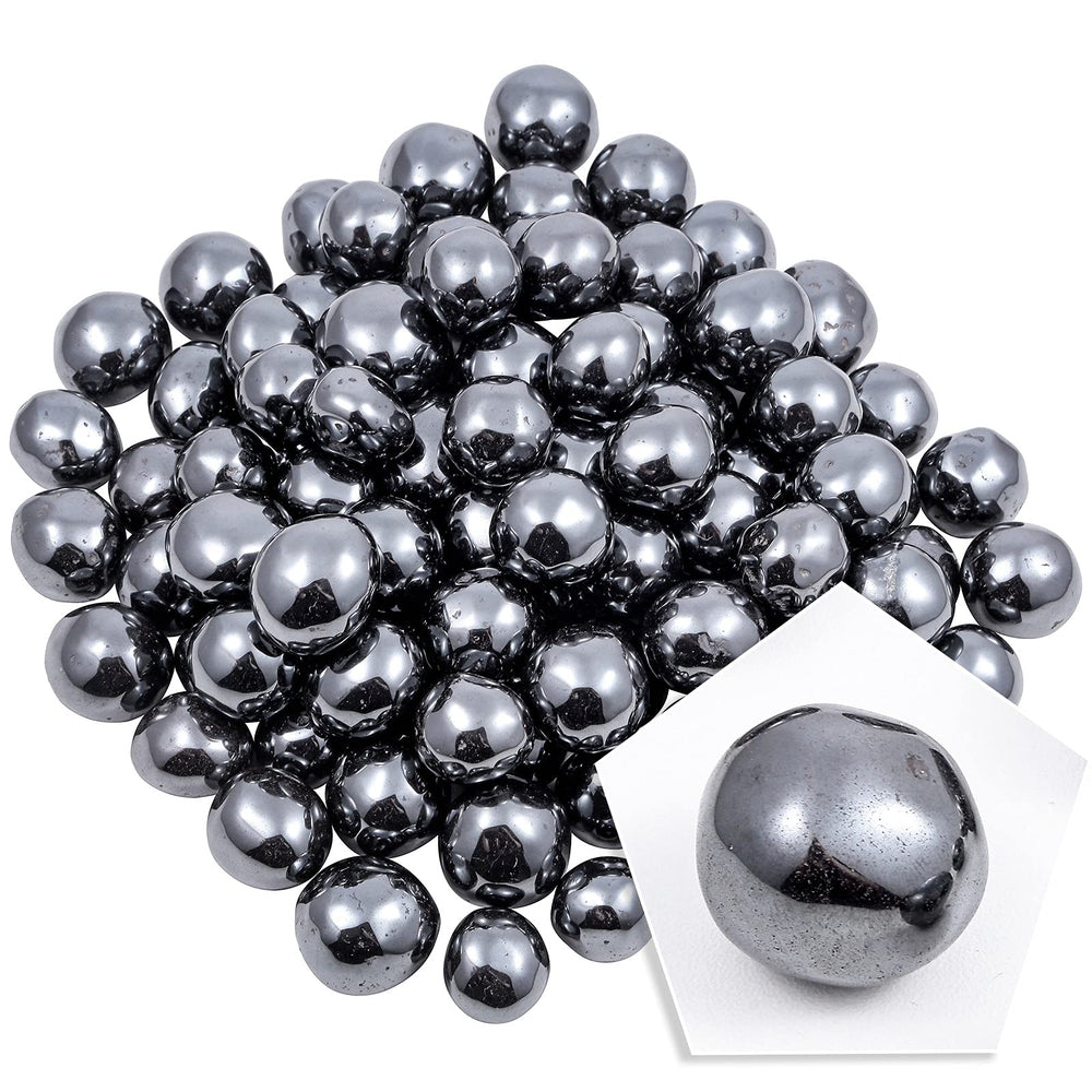 SUNYIK hematite tumbled stones for jewelry making and resin art projects.