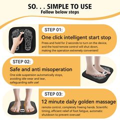 SUOIDOD EMS foot massager control panel close-up showing easy settings for targeted relief
