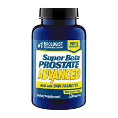 SUPER BETA PROSTATE Advanced bottle on shelf signaling daily urinary support.