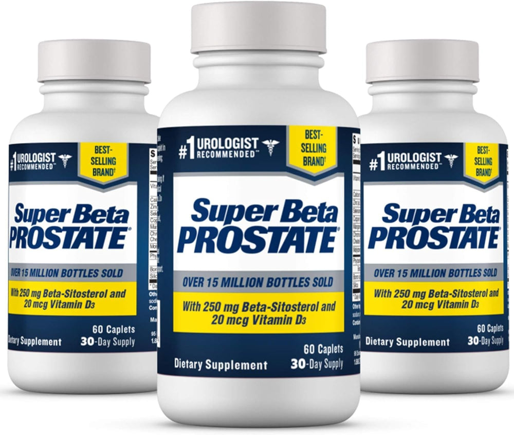 Super Beta Prostate bottle with capsules for daily urinary support.