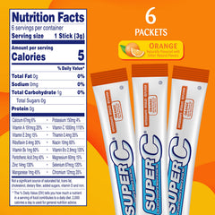 Super C orange drink case of 72 packets showing value.