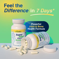 SUPER JOINT SUPPORT capsules close-up illustrating convenient daily supplementation