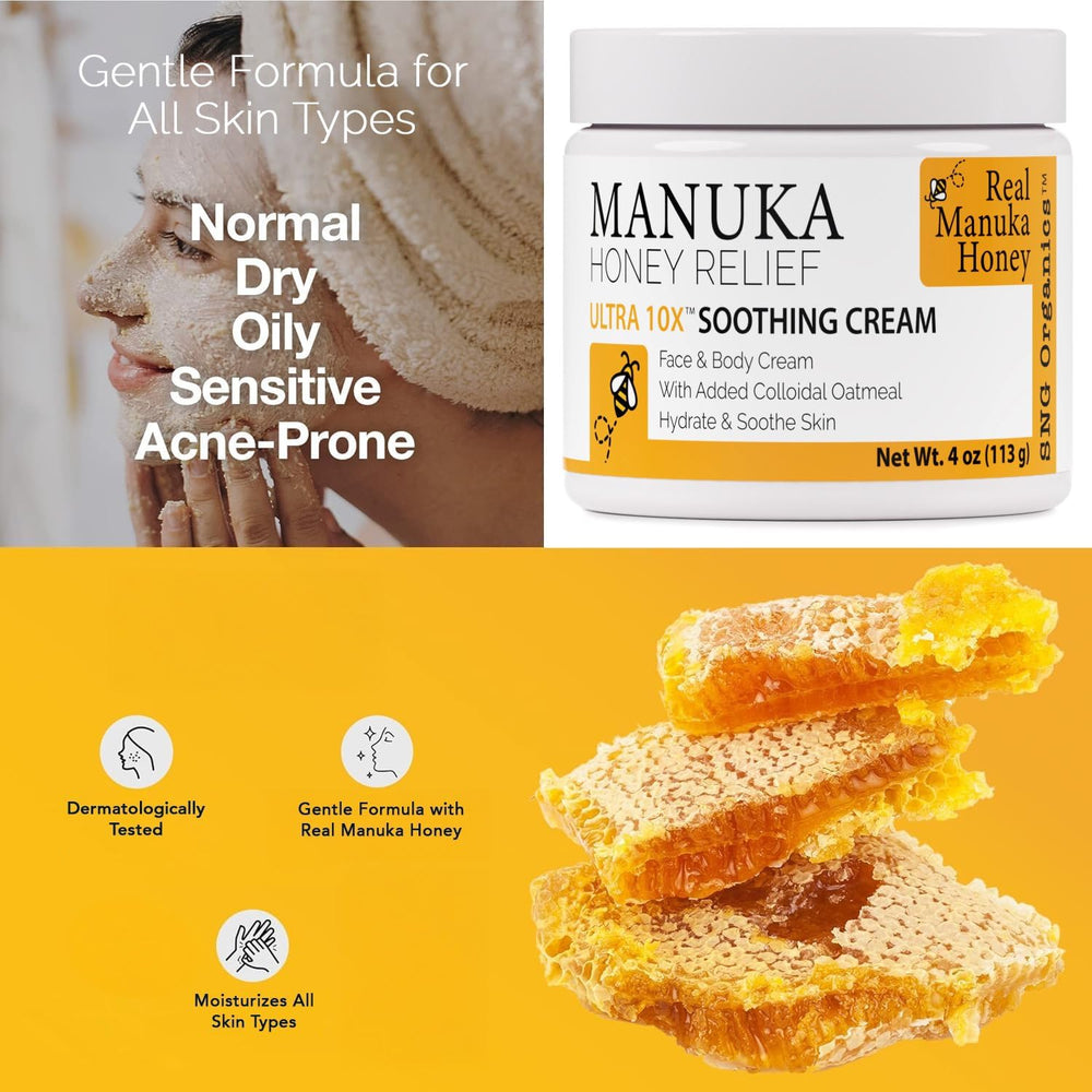 Manuka Honey Cream texture swatch illustrating smooth moisturizing feel