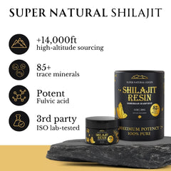 Super Natural Goods shilajit resin dissolving in liquid demonstrating ease of use.
