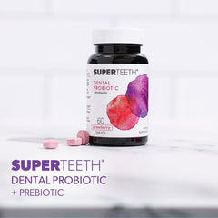 Kid-friendly SUPER TEETH tablets ready for post-brushing routine