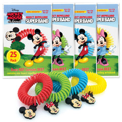Superband Classic Disney wristband with Mickey charms, front view, kid-friendly outdoor protection.