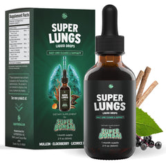 SuperBonsai Super Lungs bottle front with dropper for daily respiratory support