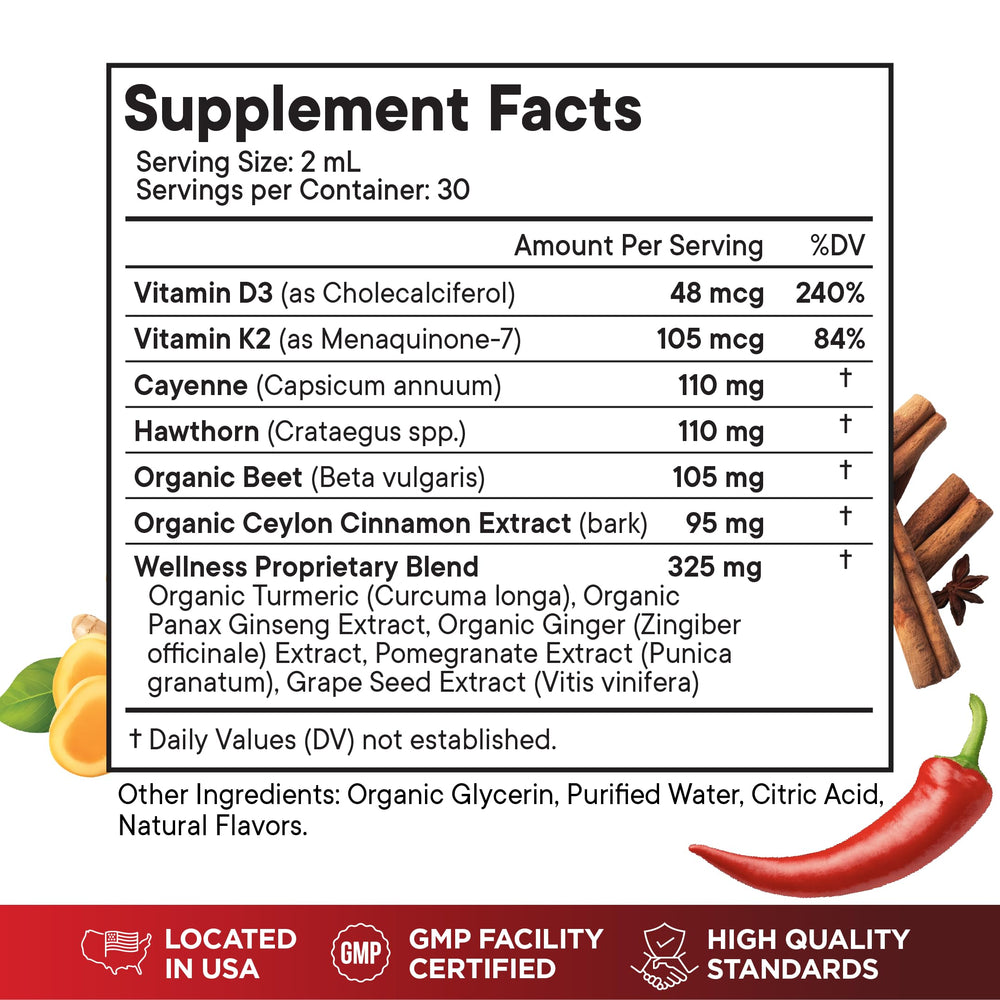 Superfood MD Hawthorn Berry Extract liquid drops with red berries for daily routine