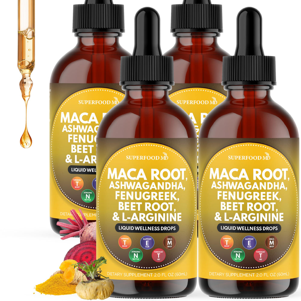 Superfood MD Maca Root Drops bottle ready for daily nutrient boost