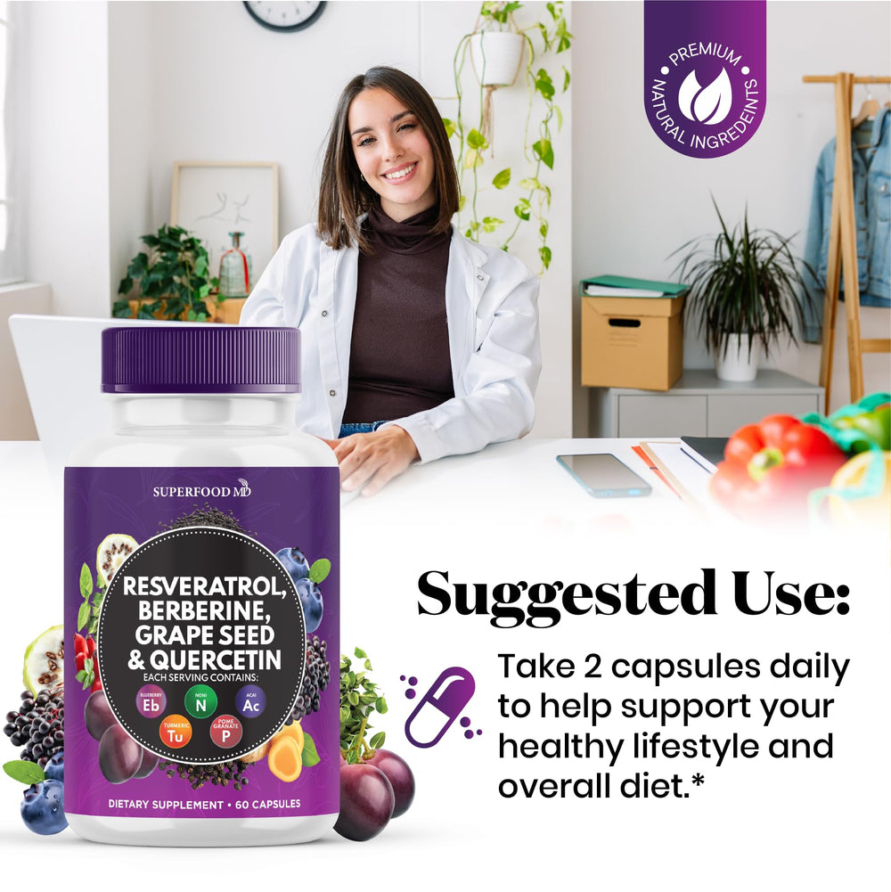 Superfood MD N-Acetyl Cysteine capsules for antioxidant support.