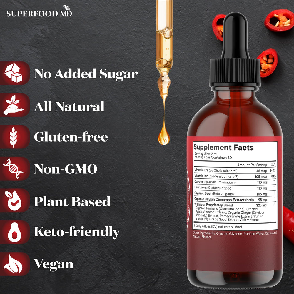 Superfood MD Panax Ginseng Liquid Drops bottle supports daily energy from herbal roots