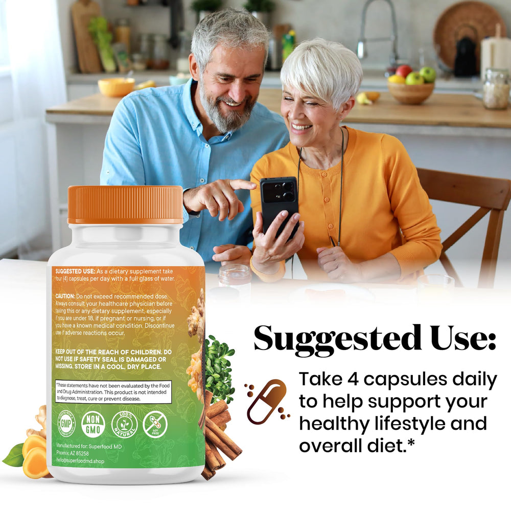 Tart cherry pieces suggest natural color and benefits in the blend from Superfood MD.