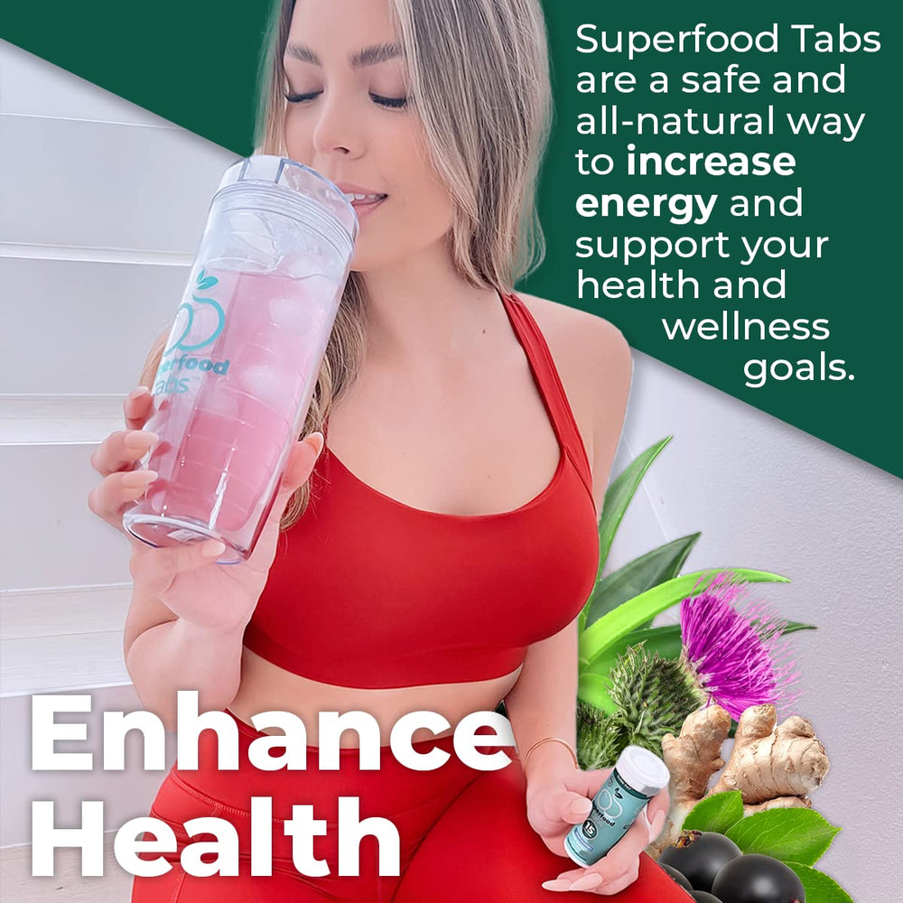 Superfood Tabs berry flavor close-up highlighting natural ingredients