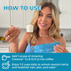 Superfoods Company Amazing Creamer bottle with vanilla flavor on kitchen counter.