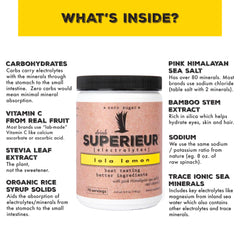 Ingredient list displays Acerola Vitamin C and Bamboo Silica in the Lola Lemon formula.