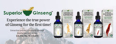 Superior Ginseng Siberian Ginseng Root Extract shown with a pet, potential immune-support for companions.