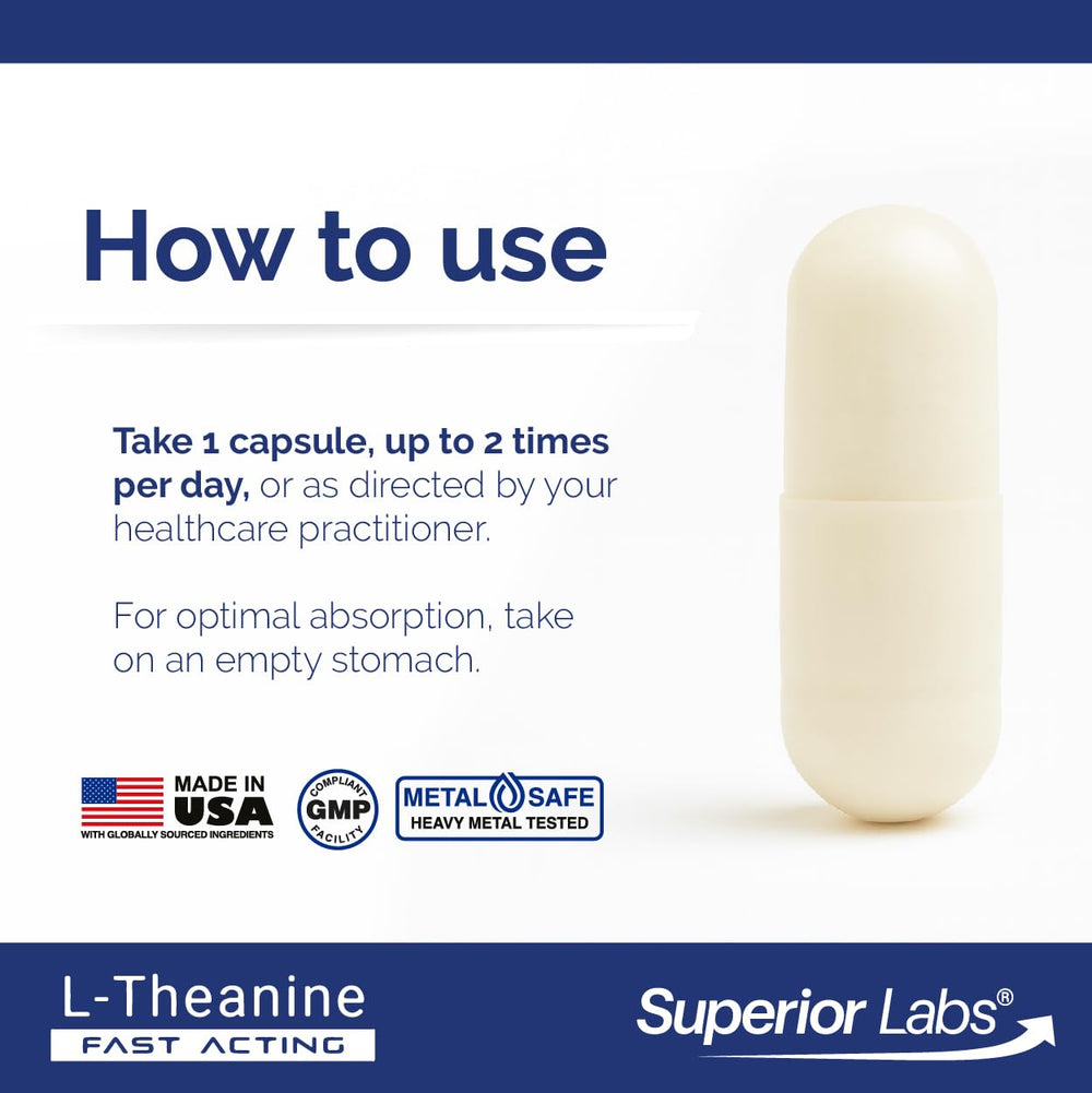 Superior Labs L-Theanine packaging front view signaling quality