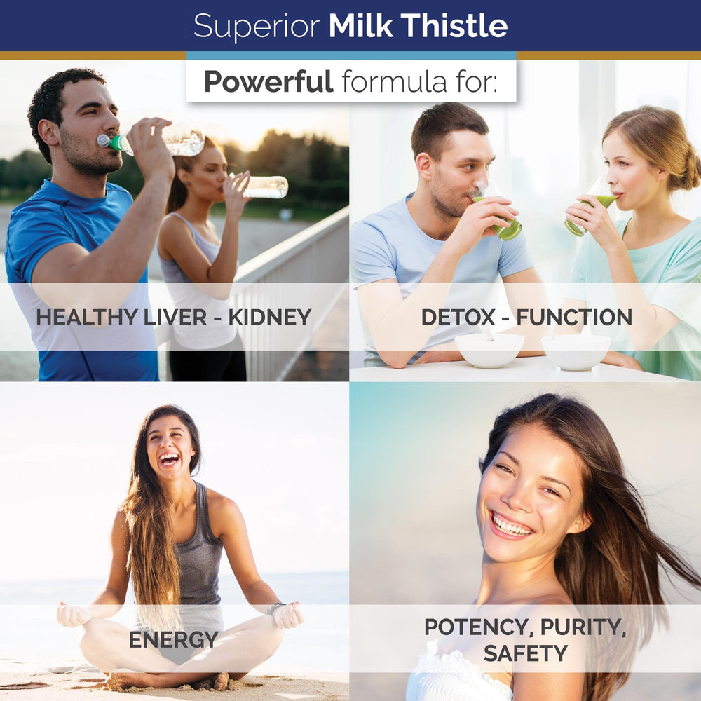 Superior Labs Milk Thistle ingredient panel highlights eighty percent silymarin flavonoids for potency