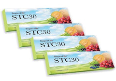 Superlifeworld STC30 four-pack box on display for easy daily supplementation.