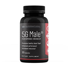 Supernatural Man 5GMale bottle back view with dosing info for informed use