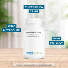 Supersmart 7-Keto DHEA label packaging highlights non-GMO and gluten-free features