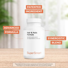 Supersmart Cynatine HNS keratin close-up emphasizes patented solubilized keratin for hair health