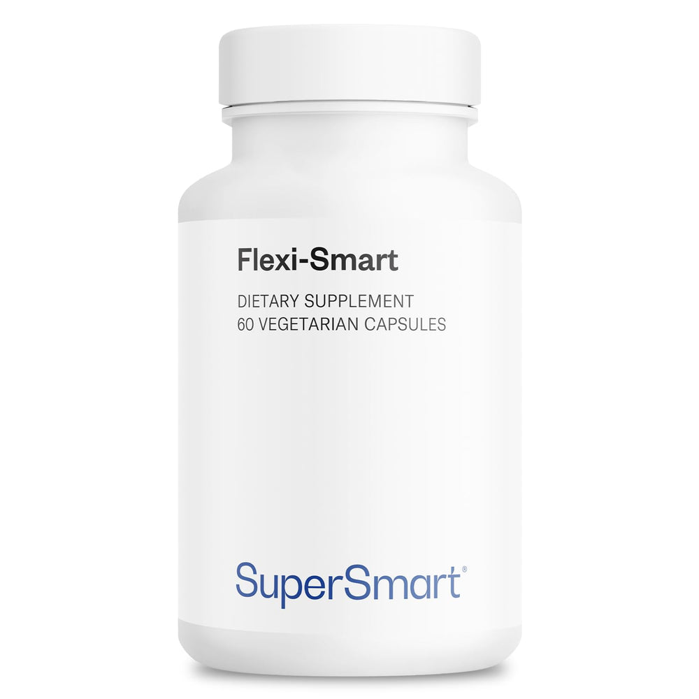 Supersmart FlexiSmart bottle close-up with easy-to-swallow capsules for daily wellness.