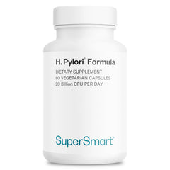 Supersmart H. Pylori Formula bottle with 60 vegan capsules for daily probiotic support.