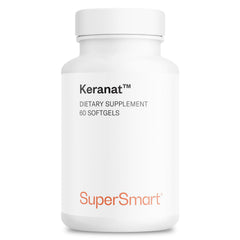 Supersmart Keranat softgel bottle for convenient daily hair support.
