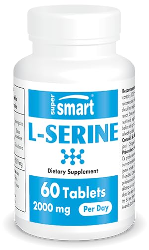 Supersmart L-Serine 2000mg tablets for daily amino acid support and serotonin production