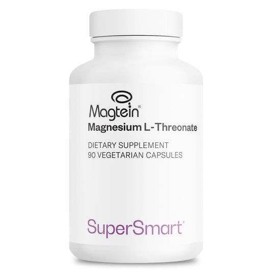 Supersmart Magtein bottle front showing premium magnesium L-threonate supplement.