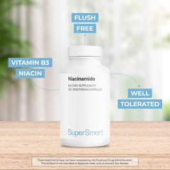 Supersmart Niacinamide bottle pour captures quick daily intake at a glance.