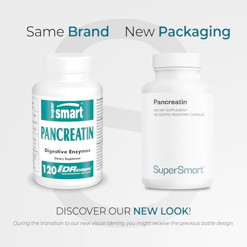 Supersmart Pancreatin capsules provide digestive enzyme support with meals