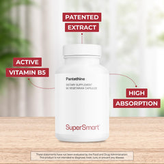 Pantethine label close-up highlighting non-GMO and gluten-free features