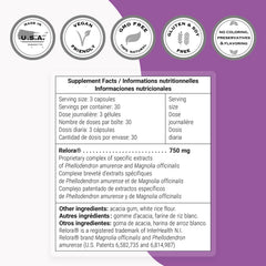 Non-GMO, gluten-free Relora formula suitable for various diets