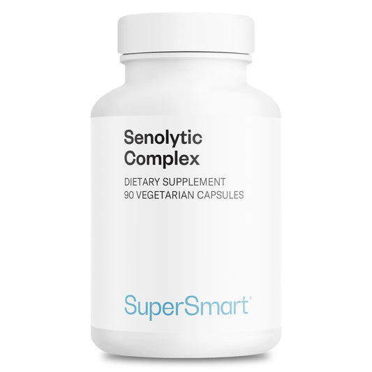 Supersmart Senolytic Complex bottle front for easy daily supplementation.