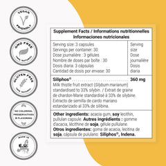 Ingredient panel shows non-GMO, gluten-free, vegan formulation of Supersmart SilyPlus.