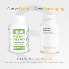 Supersmart Systemic Enzymes capsules closeup for easy swallowing
