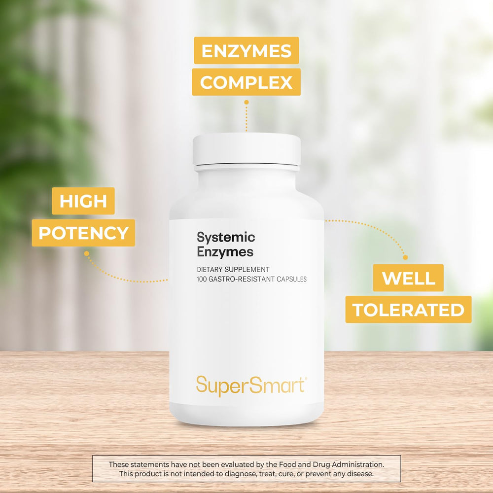 Supersmart Systemic Enzymes label detail showing bromelain content for potential benefits