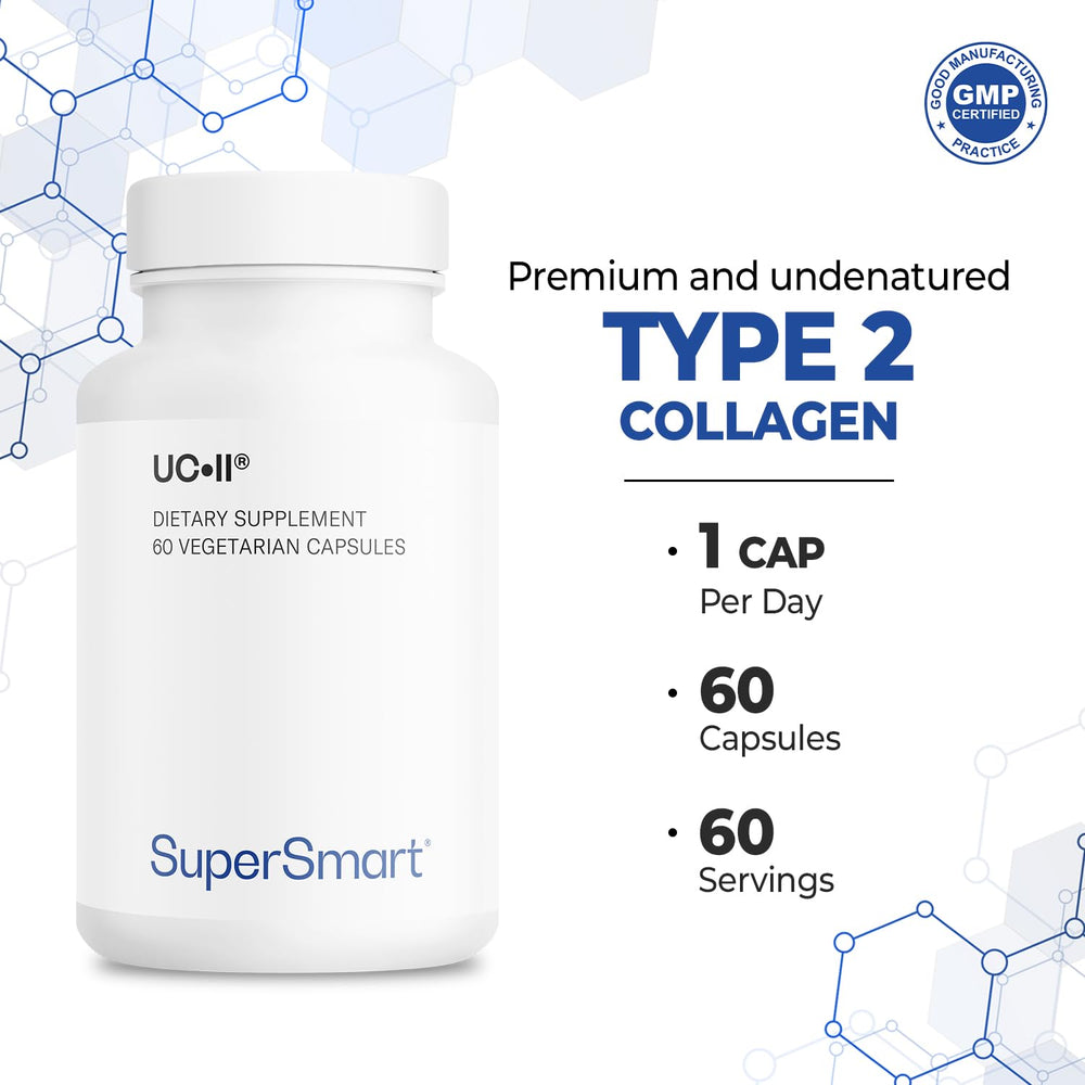 Vegetarian capsules ideal for daily use with Supersmart UC II.