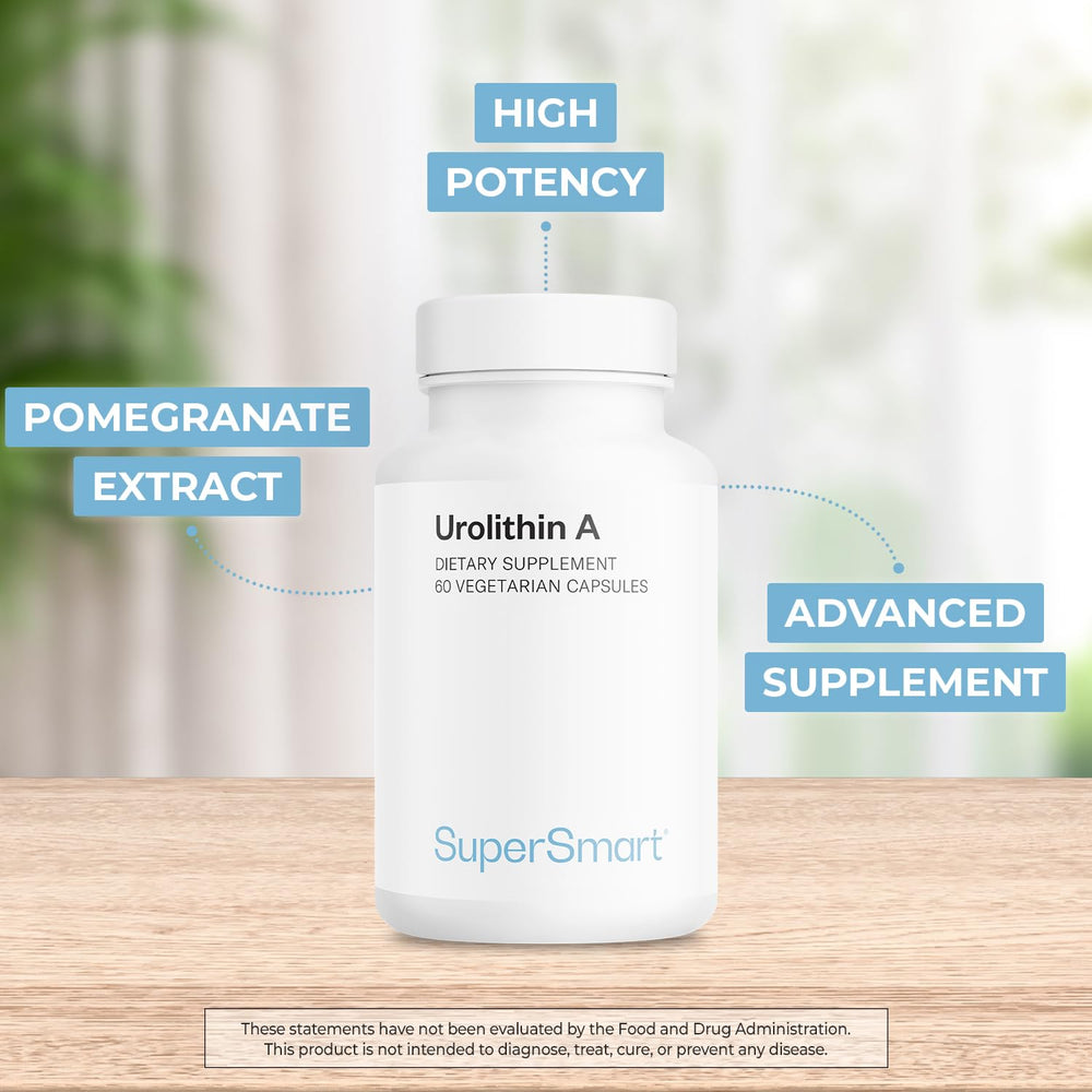 Supersmart Urolithin A capsules arranged for a convenient daily serving.
