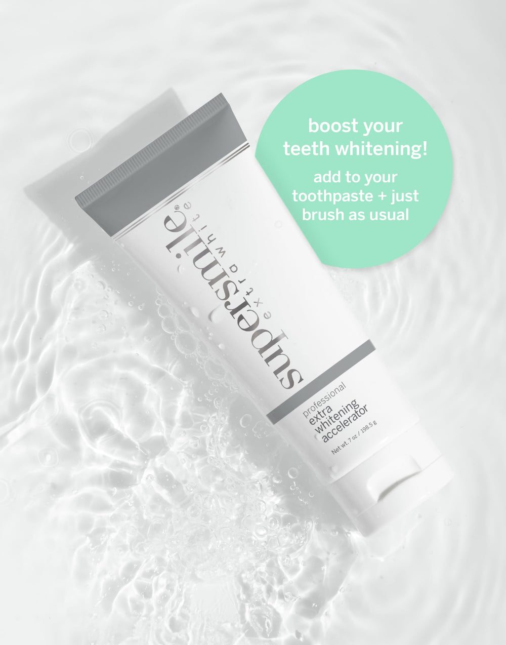 Supersmile Extra White enamel-safe benefit suggests compatibility with veneers and bonded teeth.