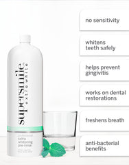 Supersmile Extra Whitening Pre-Rinse mint-foamer image suggests refreshing taste